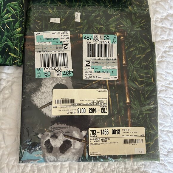 Panda Bears Bamboo Window Curtains Drapery Tiebacks Valances Animals Bedroom - Picture 5 of 11